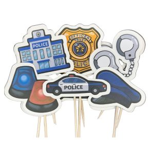 Police Cupcake Picks 12 count
