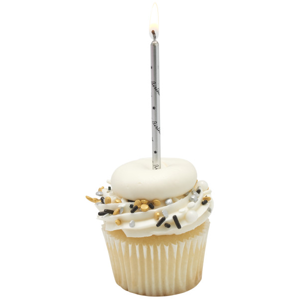 Silver with Black Happy Birthday Print 12 Candles - Image 3