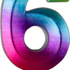 #6 Small Rainbow Metallic Candle Each