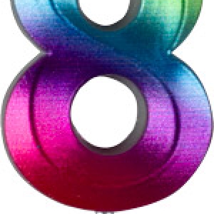 #8 Small Rainbow Metallic Candle Each
