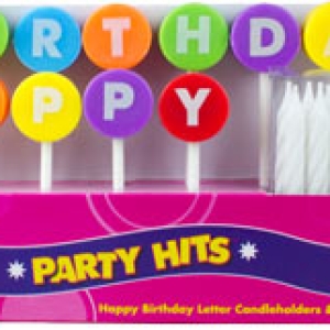 Happy Birthday Letter Candleholder Set