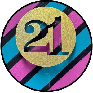 Block 21 Gold Glitter Acrylic Cake Topper each