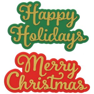 Holiday Sayings Metallic Layon 2 count